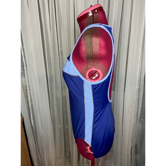 Miraclesuit one piece swimsuit striped blue - Picture 5 of 10